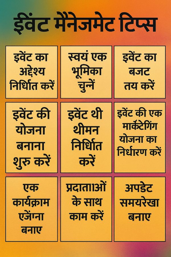 इवेंट मैनेजमेंट चार्ट