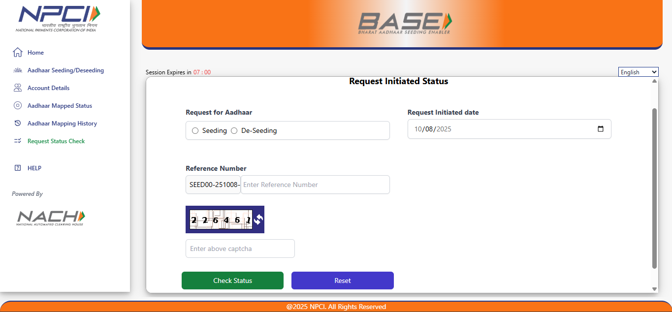 Aadhar NPCI Link Online Process 2025