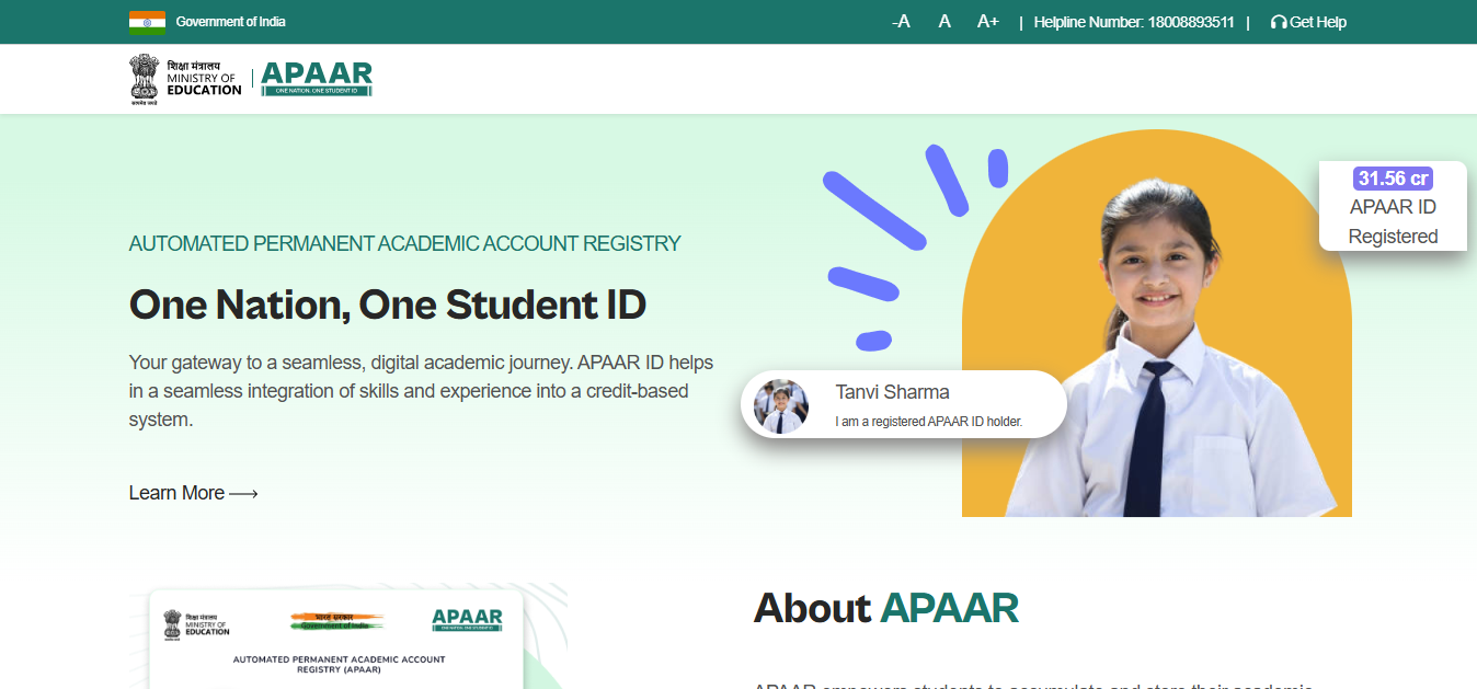 Apaar ID Card Online Apply 2025