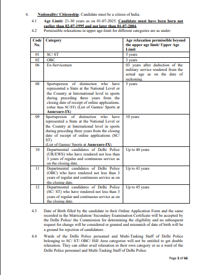 Delhi Police Constable Driver Recruitment 2025